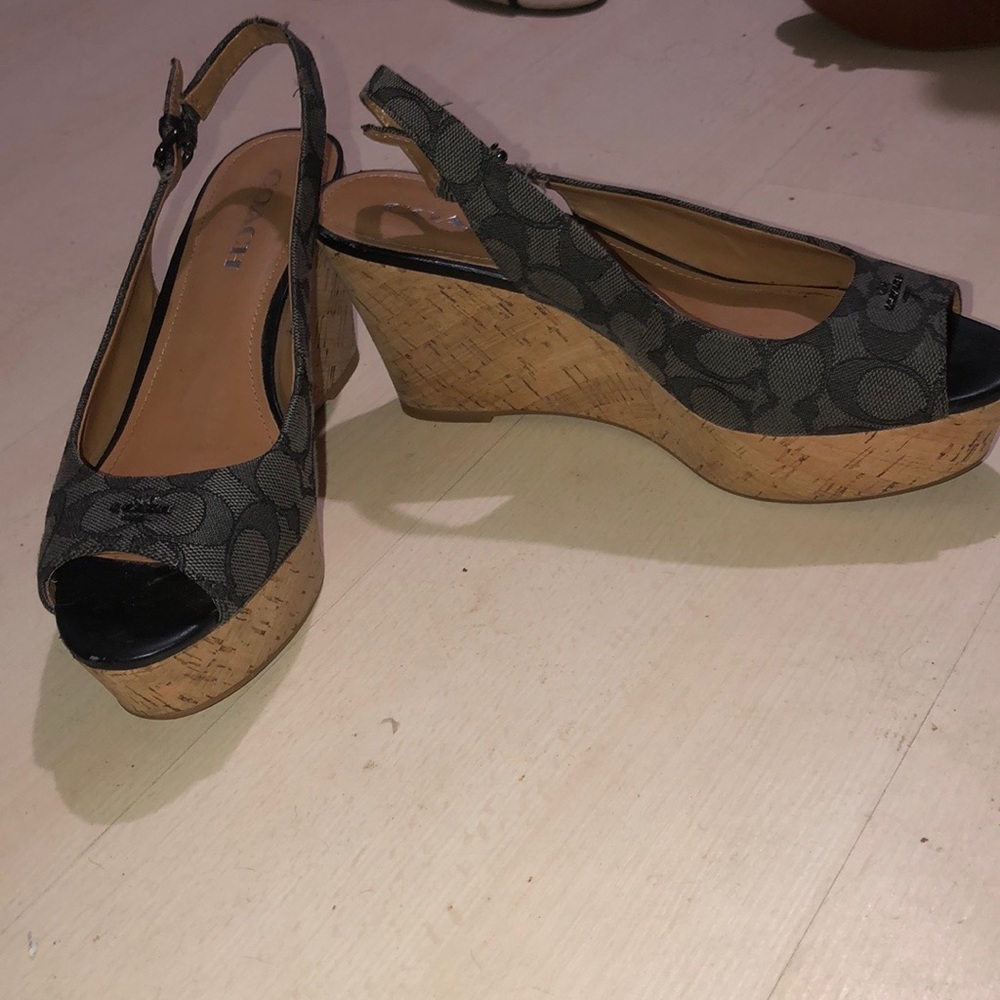 Black coach wedges